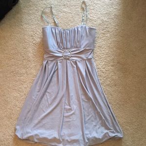 Grey dress with rhinestone embellishment